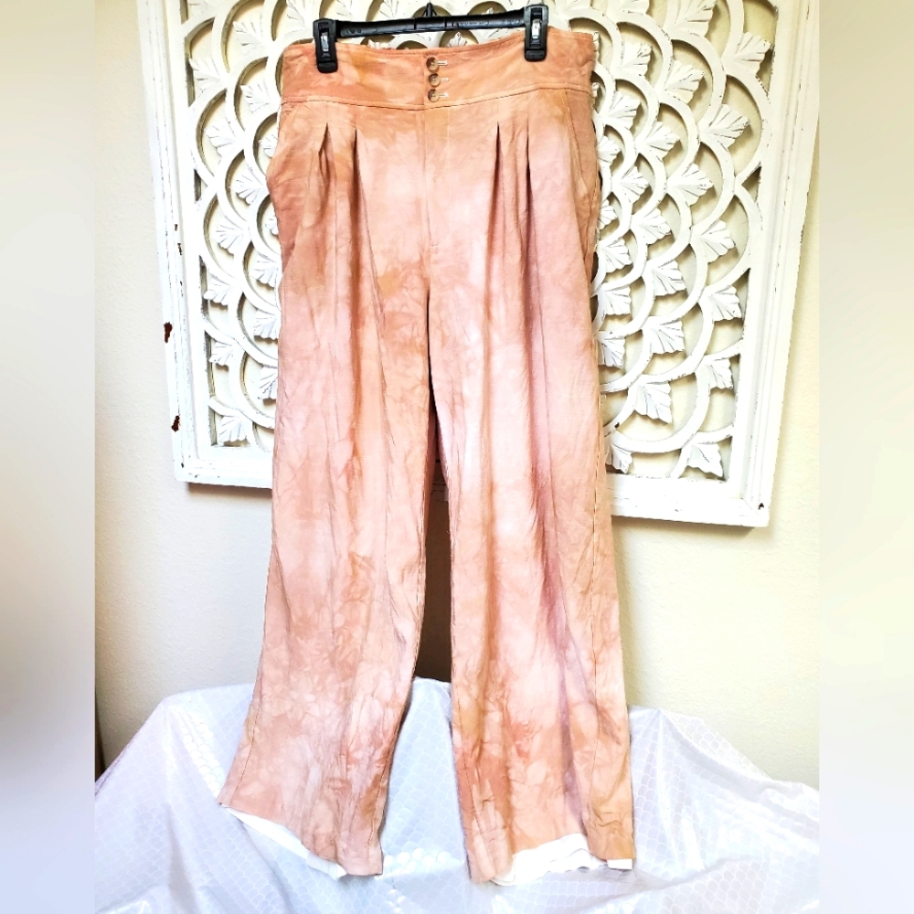 Overdyed Rayon Pants Tea Stained Effect Bar III Size 14W